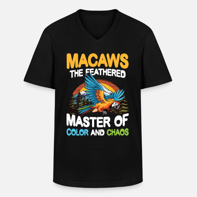 Macaws The Feathered Masters - Männer-T-Shirt mit V-Ausschnitt - Schwarz