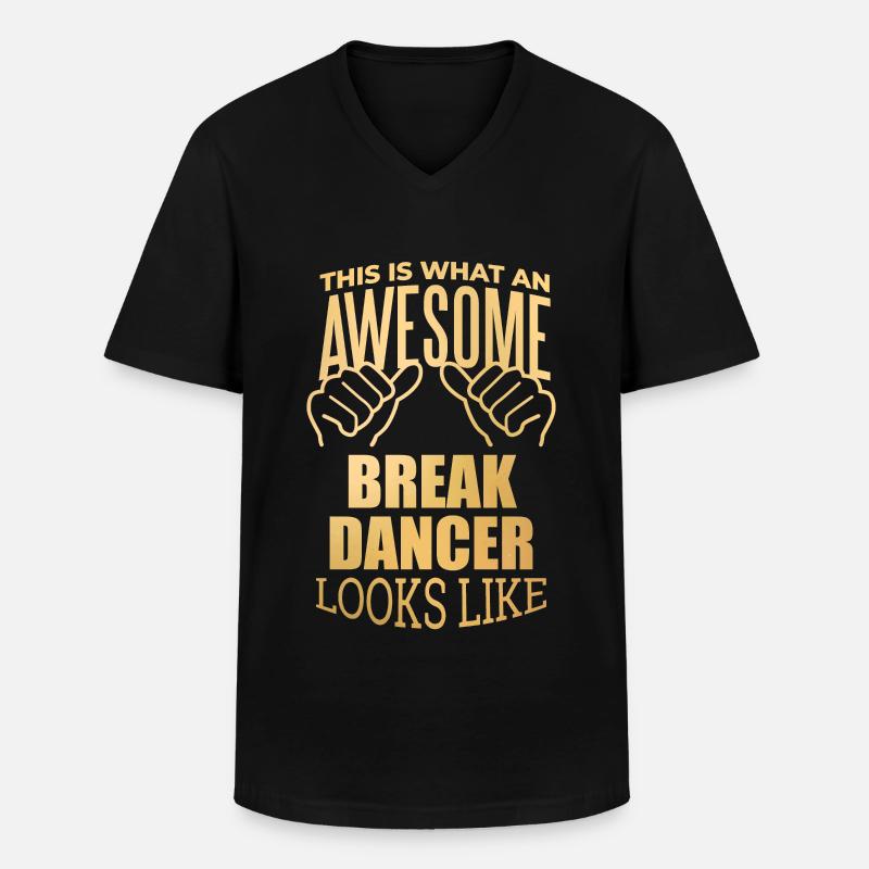 Breakdancer - Männer-T-Shirt mit V-Ausschnitt - Schwarz