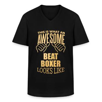 Beatboxer - Männer-T-Shirt mit V-Ausschnitt - Schwarz - Vorne - AI Model Male 178 dark (178cm)