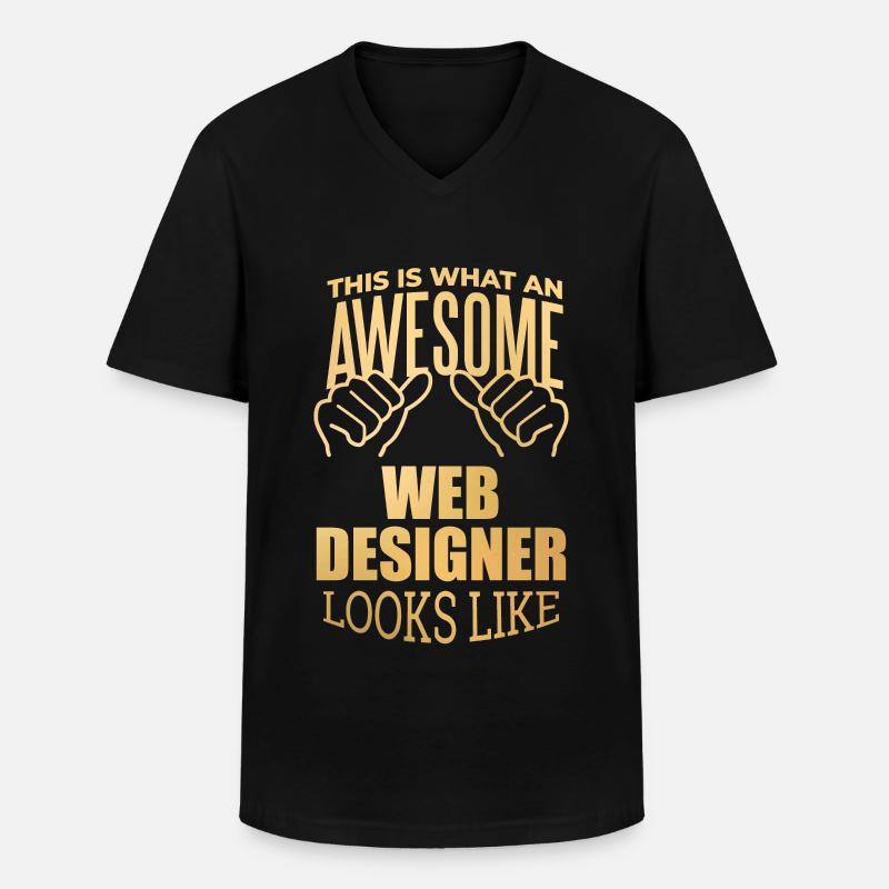 Webdesigner - Männer-T-Shirt mit V-Ausschnitt - Schwarz
