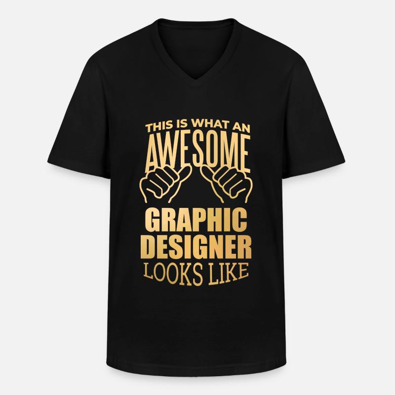 Grafiker - Männer-T-Shirt mit V-Ausschnitt - Schwarz