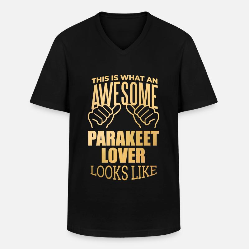 Sittich - Männer-T-Shirt mit V-Ausschnitt - Schwarz