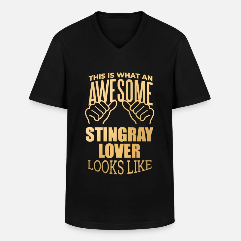 Stachelrochen - Männer-T-Shirt mit V-Ausschnitt - Schwarz