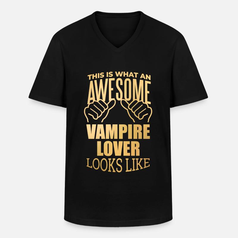 Vampir - Männer-T-Shirt mit V-Ausschnitt - Schwarz