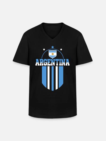 Argentine Cadeau Argentine Drapeau argentin - T-shirt col V Homme - noir
