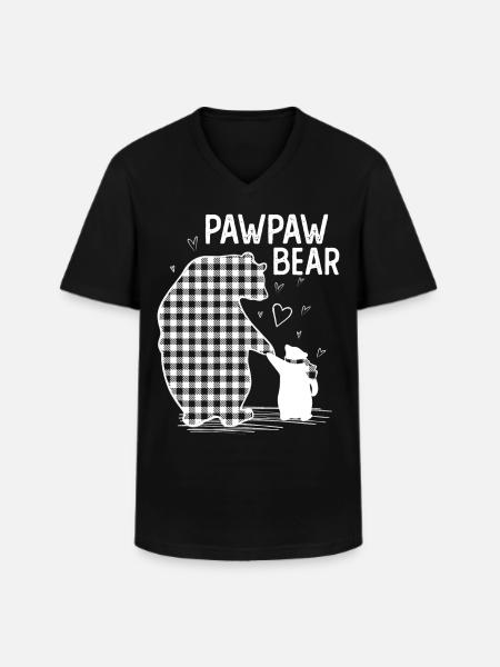 Pawpaw Bear - Men's V-Neck T-Shirt - black