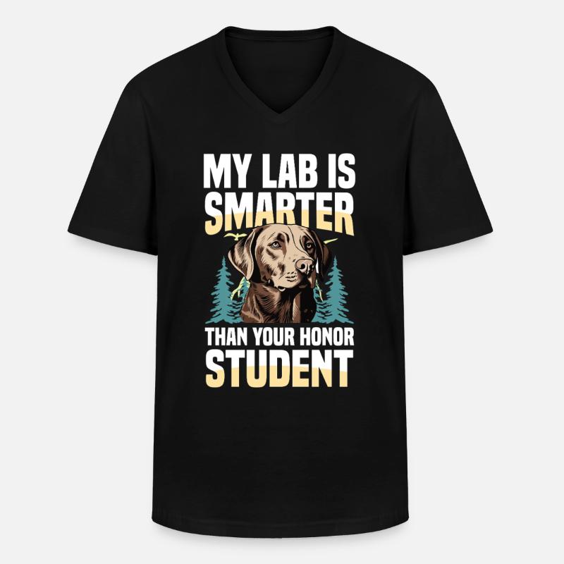 Jagd Mit Labrador - Männer-T-Shirt mit V-Ausschnitt - Schwarz