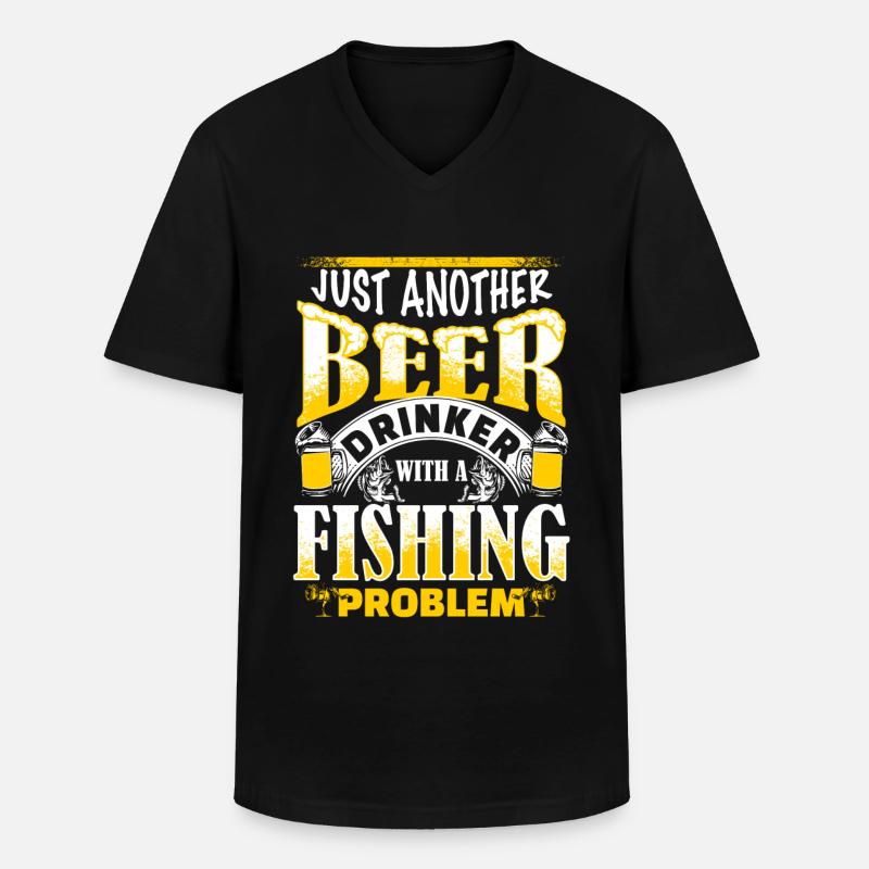 Beer Drinker - Fishing Problem - EN - Männer-T-Shirt mit V-Ausschnitt - Schwarz