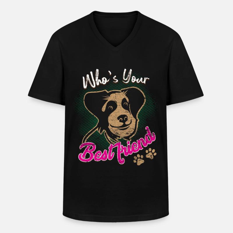 Hund und Hunde - Männer-T-Shirt mit V-Ausschnitt - Schwarz