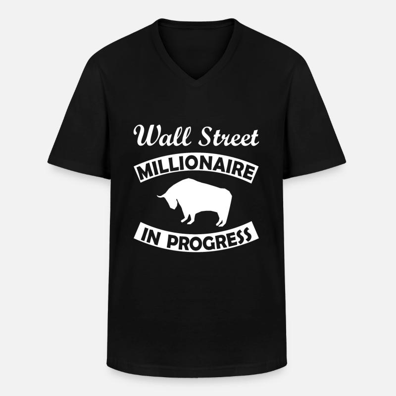 Wall Street - Männer-T-Shirt mit V-Ausschnitt - Schwarz