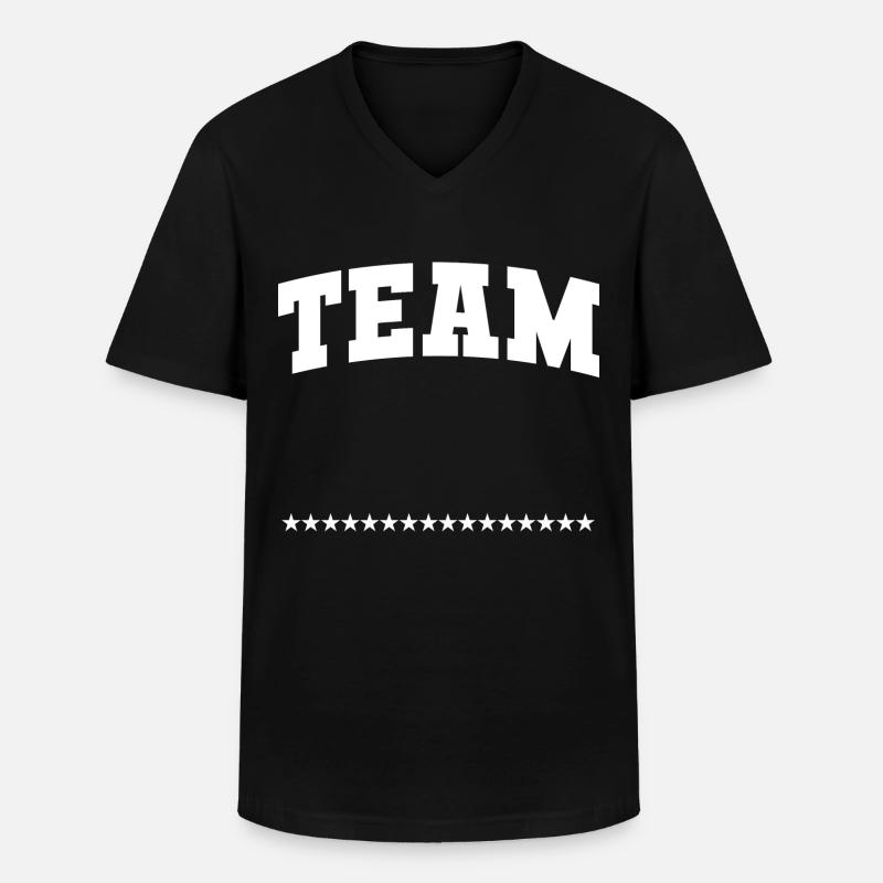 Team - Männer-T-Shirt mit V-Ausschnitt - Schwarz