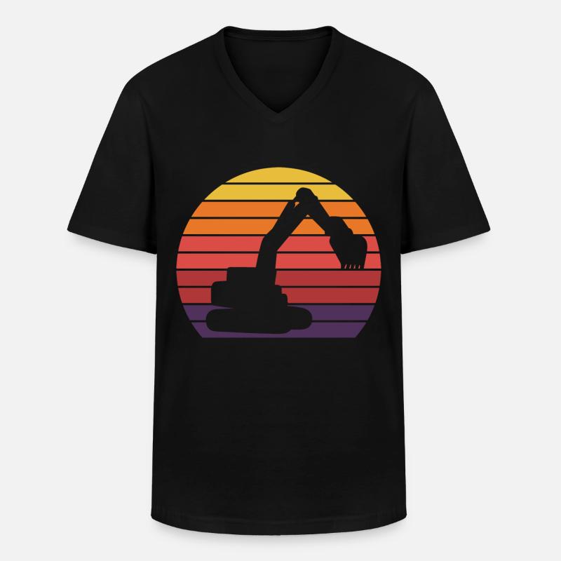 Bagger - Männer-T-Shirt mit V-Ausschnitt - Schwarz