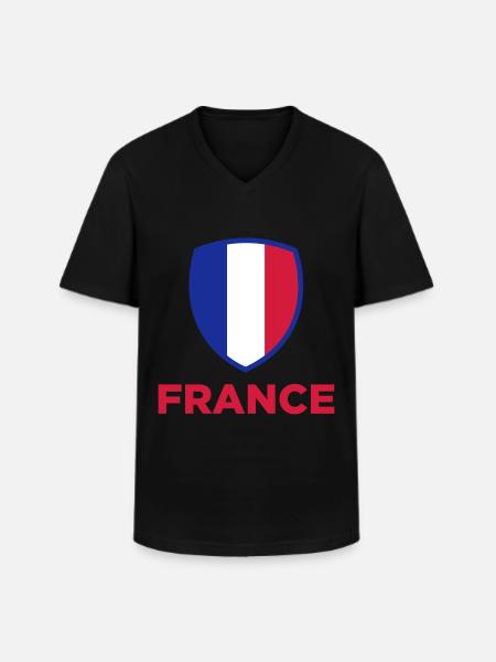 National Flag of Frankfreich - Men's V-Neck T-Shirt - black