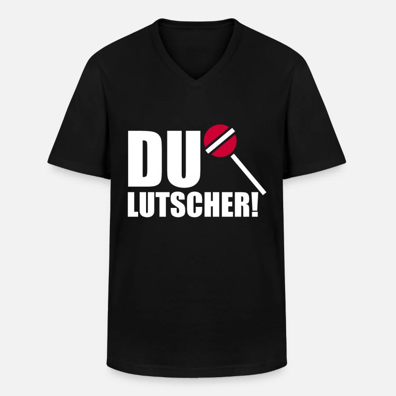 Du Lutscher! - Männer-T-Shirt mit V-Ausschnitt - Schwarz