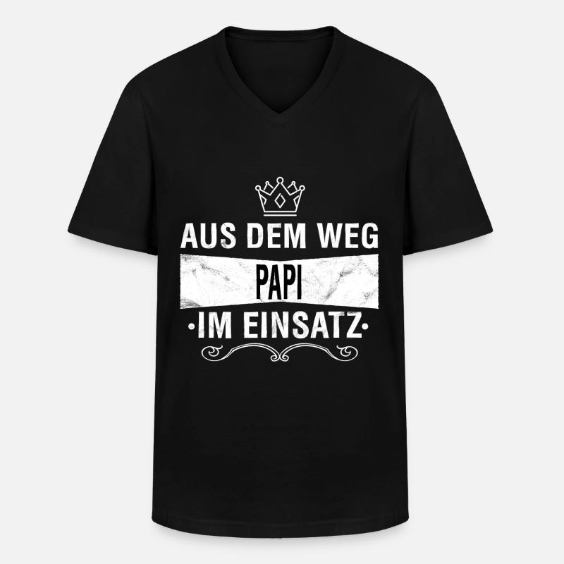PAPI - Männer-T-Shirt mit V-Ausschnitt - Schwarz