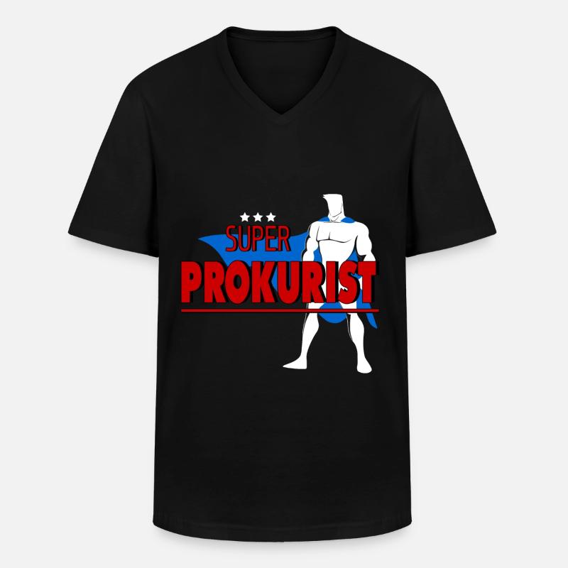 PROKURIST - Männer-T-Shirt mit V-Ausschnitt - Schwarz