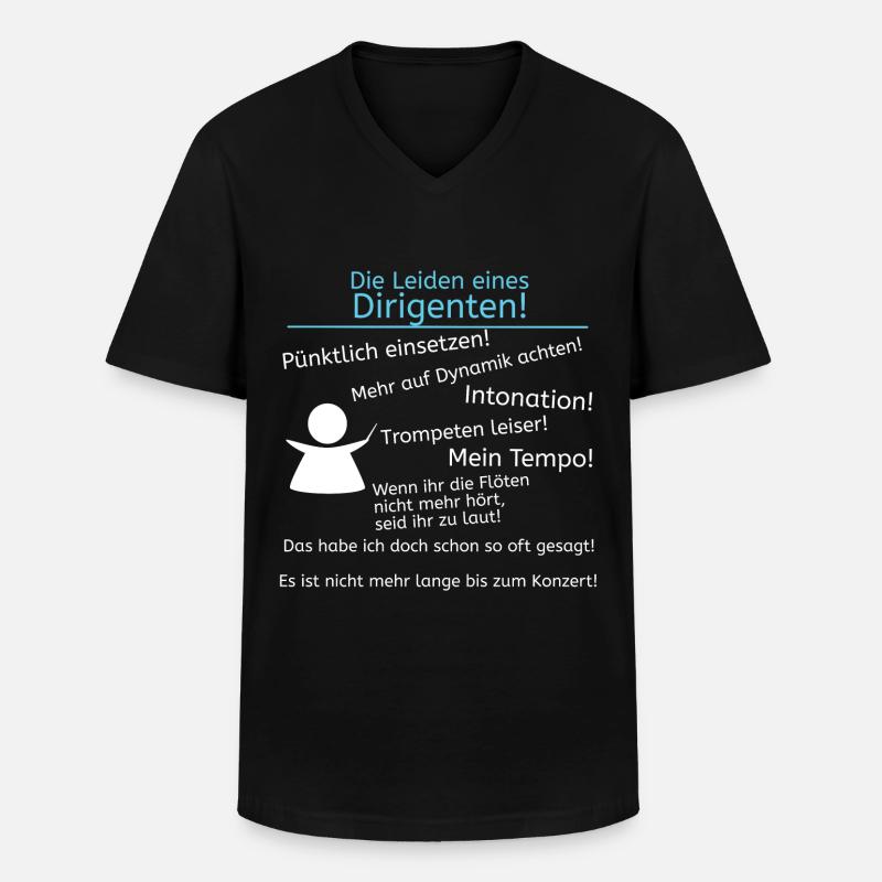 Leiden eines Dirigenten - Männer-T-Shirt mit V-Ausschnitt - Schwarz