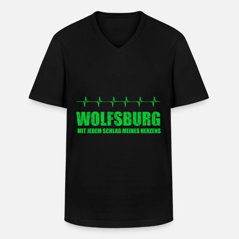 WOLFSBURG-Geschenk - Männer-T-Shirt mit V-Ausschnitt - Schwarz