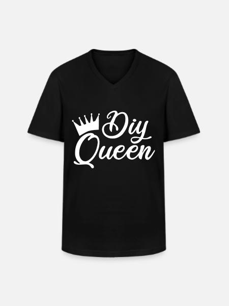 DIY Queen - Männer-T-Shirt mit V-Ausschnitt - Schwarz