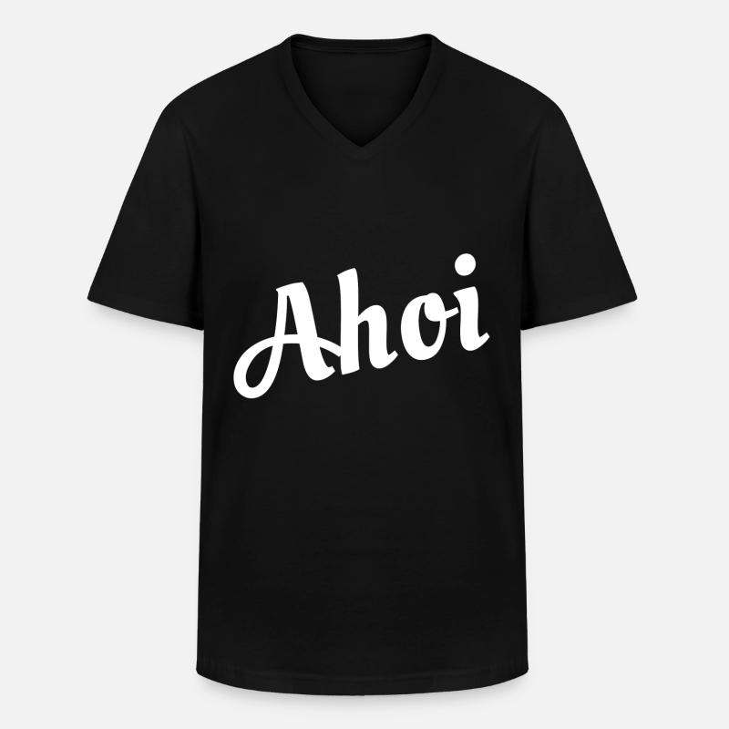 Ahoi - Männer-T-Shirt mit V-Ausschnitt - Schwarz
