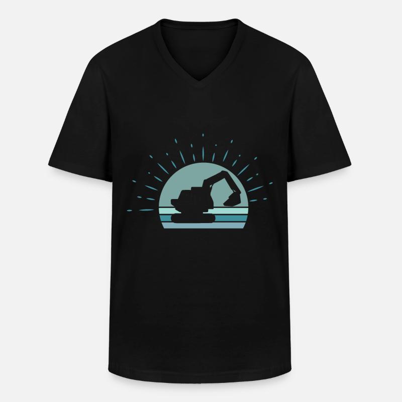 Bagger Kinder - Männer-T-Shirt mit V-Ausschnitt - Schwarz