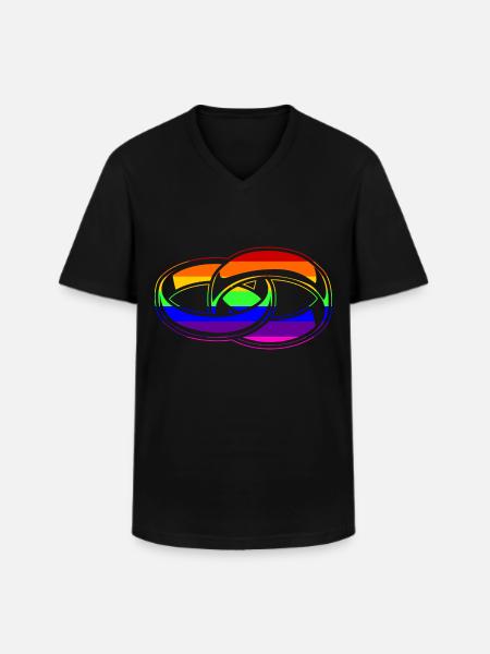Gay Pride - Marriage - EN - Men's V-Neck T-Shirt - black