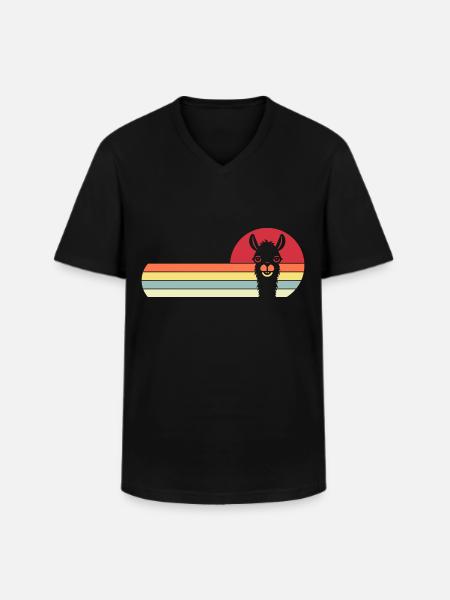 Alpaca - Men's V-Neck T-Shirt - black