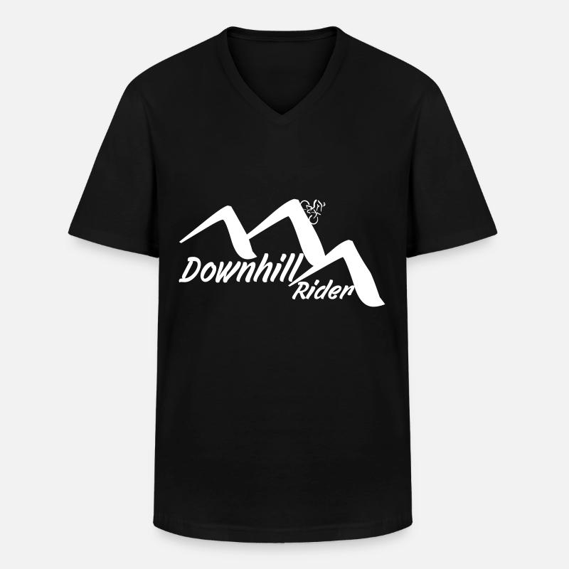 Downhill - Männer-T-Shirt mit V-Ausschnitt - Schwarz