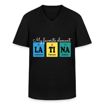 Latina Periodensystem LA TI NA - Männer-T-Shirt mit V-Ausschnitt - Schwarz - Vorne - AI Model Male 178 dark (178cm)