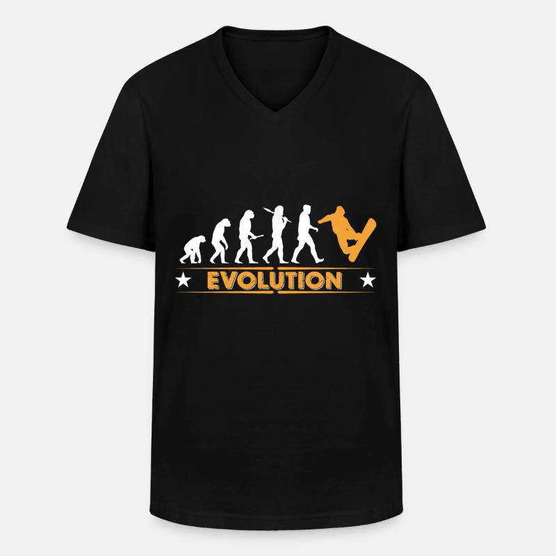 Snowboard Evolution - orange/weiss - T-shirt col V Homme - noir