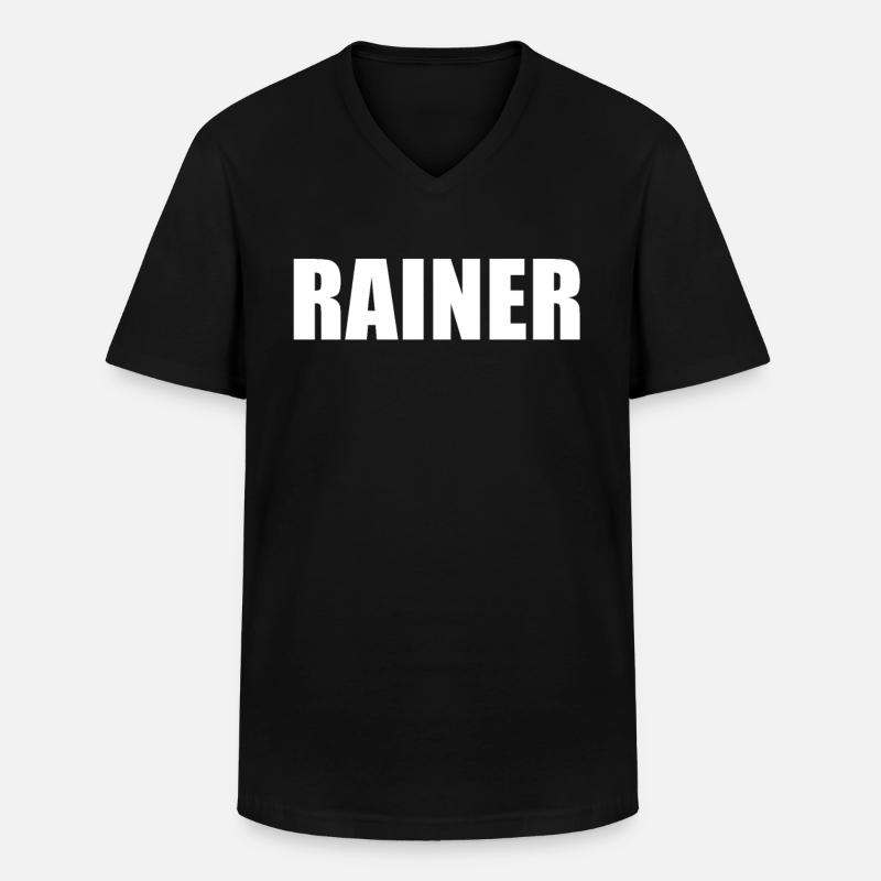 Rainer - Männer-T-Shirt mit V-Ausschnitt - Schwarz