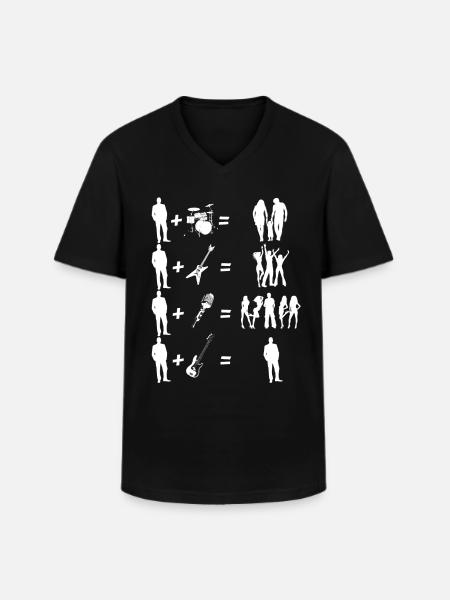 Bass makes you lonely - Men's V-Neck T-Shirt - black