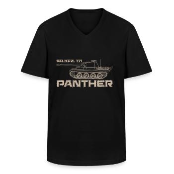 Panther Panzerkampfwagen V Sd.Kfz 171 Panzer WW2 - Männer-T-Shirt mit V-Ausschnitt - Schwarz - Vorne - AI Model Male 178 dark (178cm)
