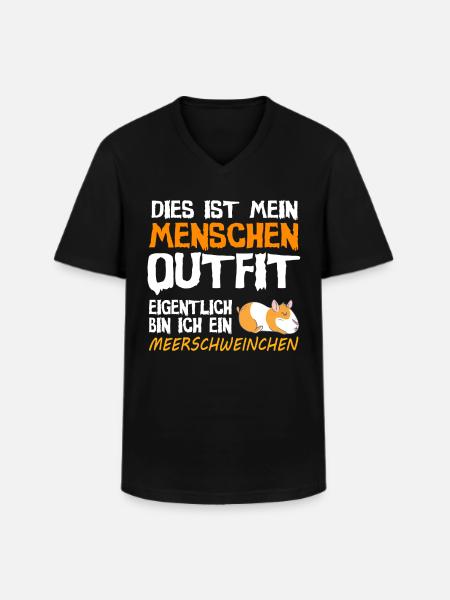 Cavia kostuum Halloween Carnaval Zeggen - Klassiek mannen T-shirt met V-hals - zwart
