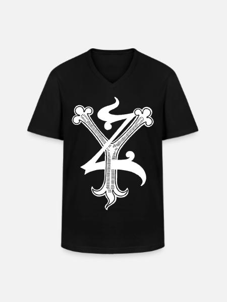 Letters YZ Rapp art - Men's V-Neck T-Shirt - black