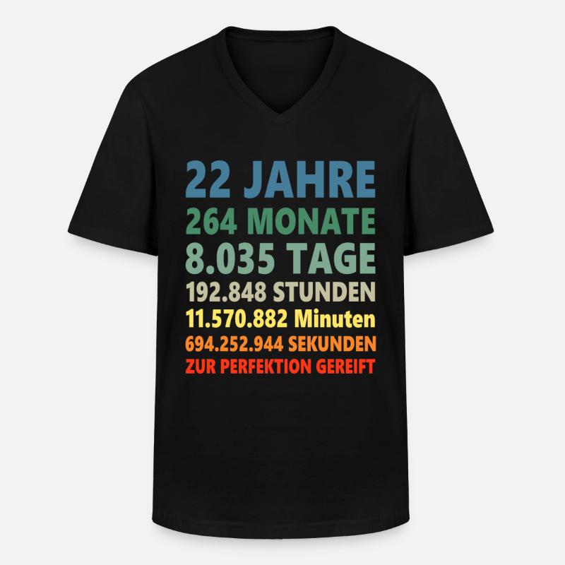 22ter 22 Jahre 22. Geburtstag Geschenk - Männer-T-Shirt mit V-Ausschnitt - Schwarz