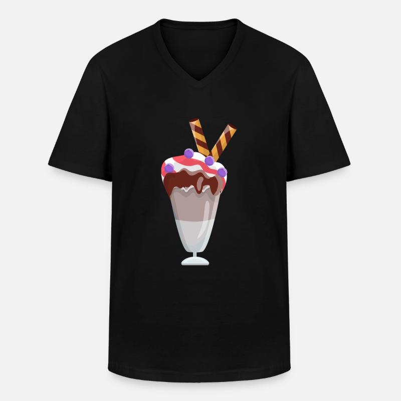 Eisbecher - Männer-T-Shirt mit V-Ausschnitt - Schwarz
