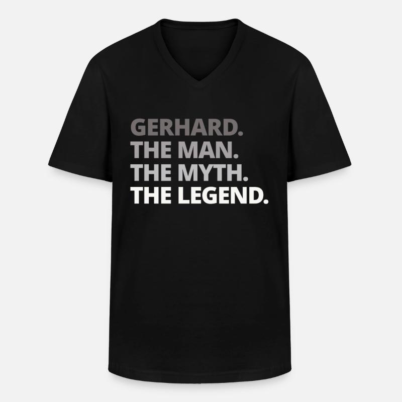 Gerhard Name Spruch Geschenk - Männer-T-Shirt mit V-Ausschnitt - Schwarz