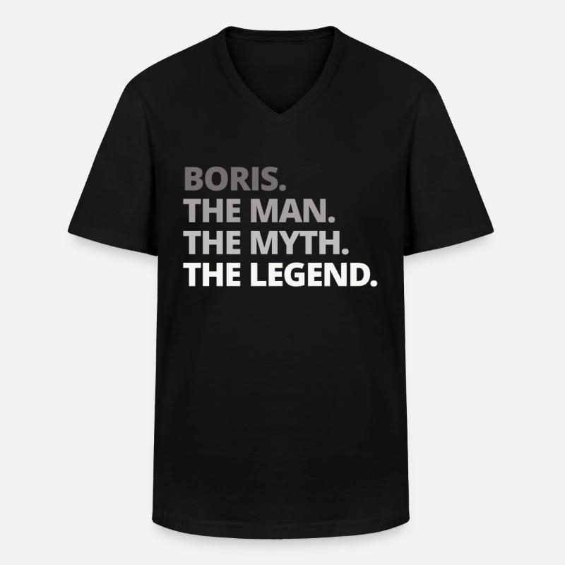 Boris Name Spruch Geschenk - Männer-T-Shirt mit V-Ausschnitt - Schwarz