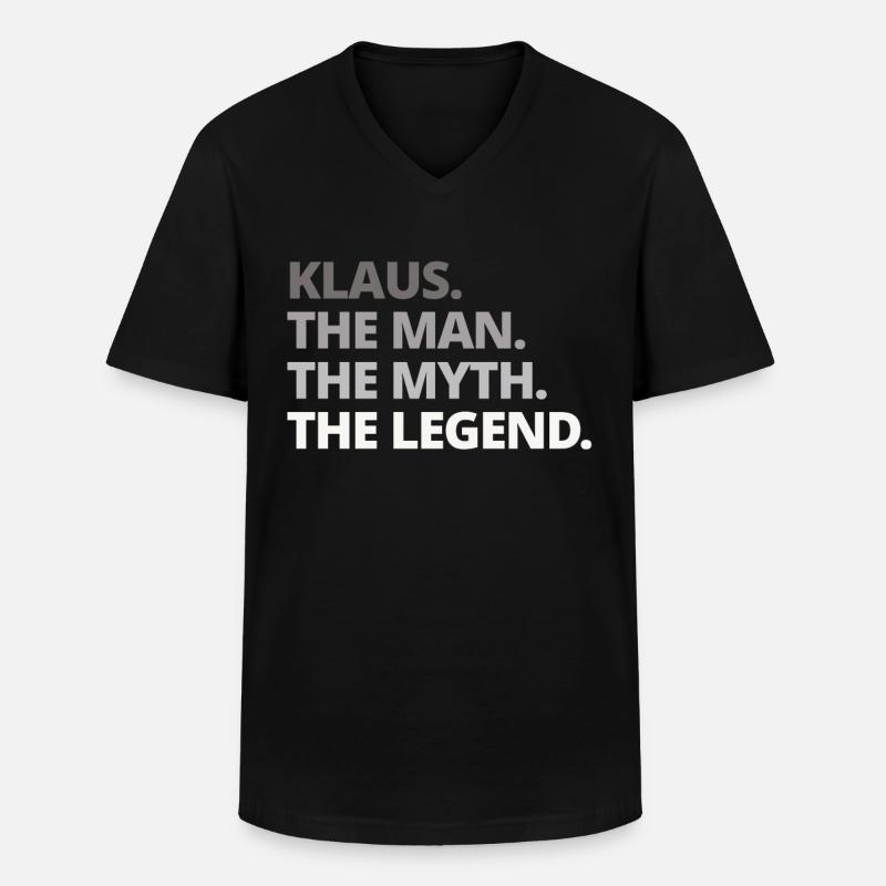 Klaus Name Spruch Geschenk - Männer-T-Shirt mit V-Ausschnitt - Schwarz