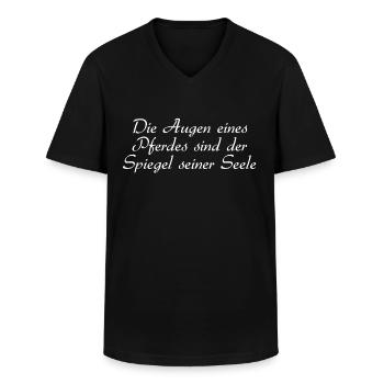 Augen Eines Pferdes Sind Der Spiegel Seiner Seele - Männer-T-Shirt mit V-Ausschnitt - Schwarz - Vorne - AI Model Male 178 dark (178cm)