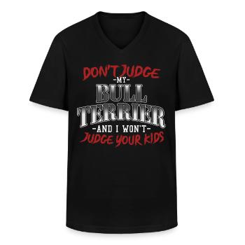 Bullterrier Hund Hundeliebhaber Spruch Geschenk - Männer-T-Shirt mit V-Ausschnitt - Schwarz - Vorne - AI Model Male 178 dark (178cm)