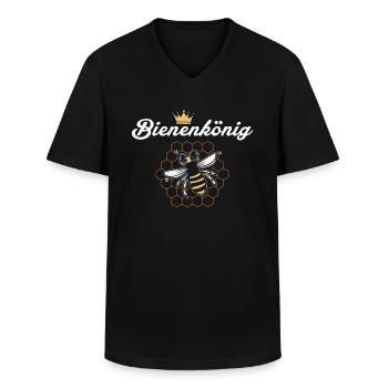 Bienenkönig - Imker Imkerei Bienen Honigbienen - Männer-T-Shirt mit V-Ausschnitt - Schwarz - Vorne - AI Model Male 178 dark (178cm)