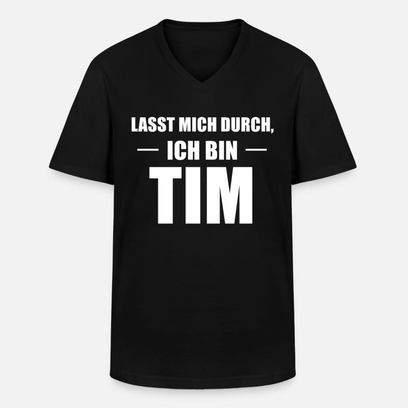 Tim Name Spruch Geschenk - Männer-T-Shirt mit V-Ausschnitt - Schwarz