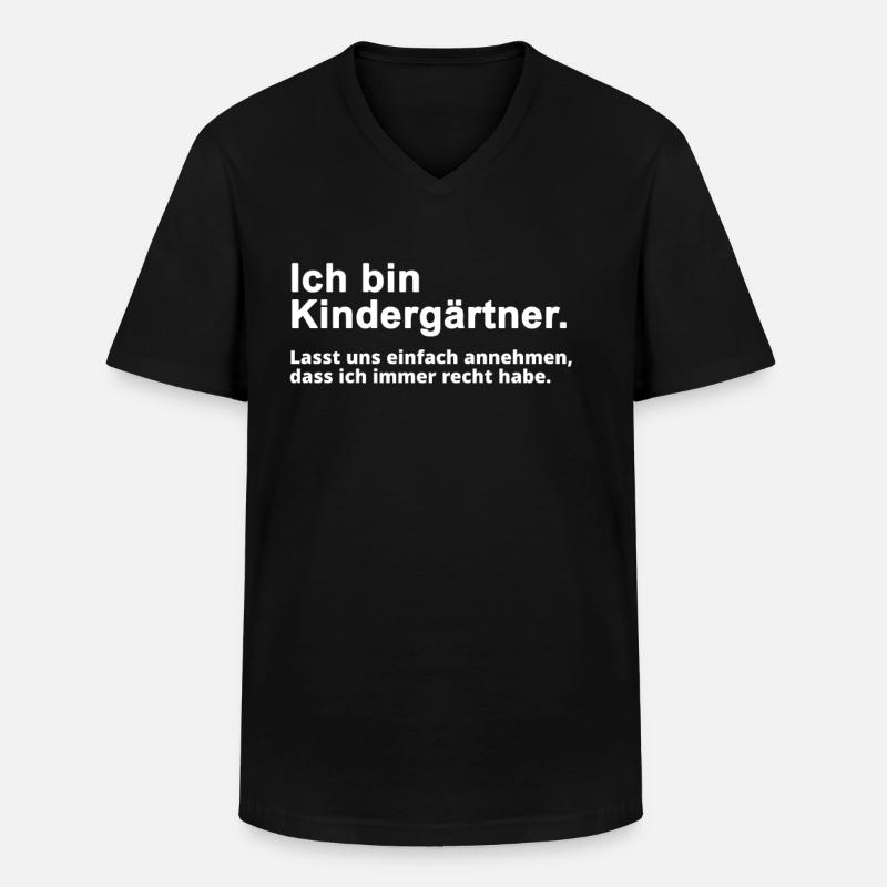 Kindergärtner Erzieher Beruf Spruch Geschenk - Männer-T-Shirt mit V-Ausschnitt - Schwarz