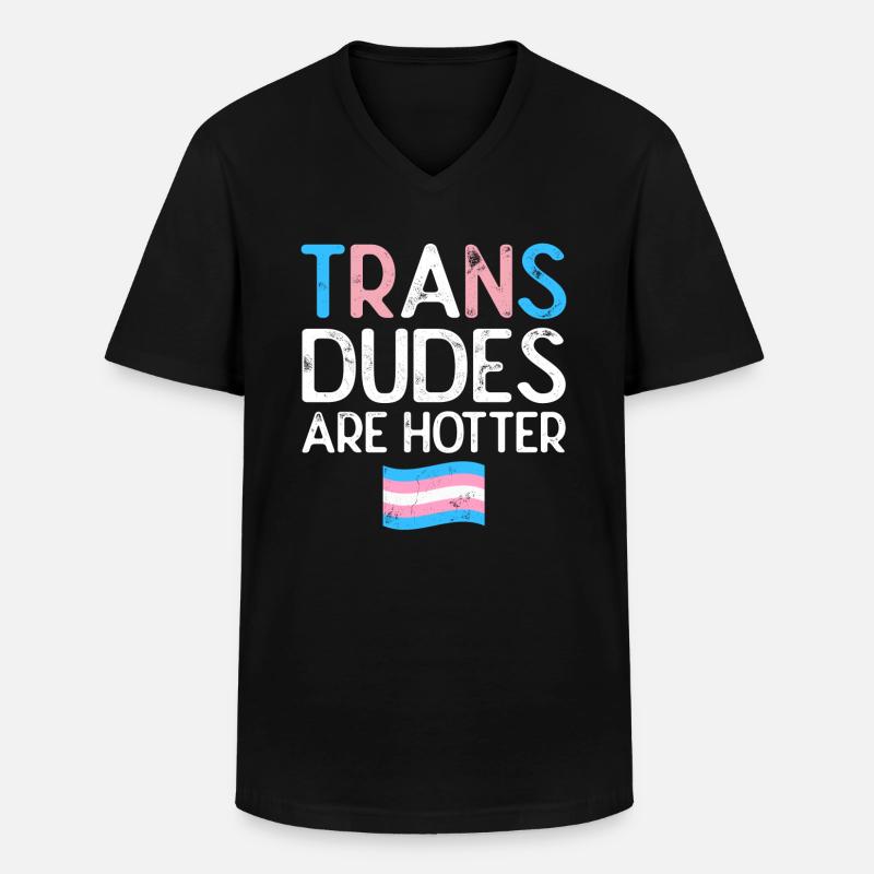 Transgender - Männer-T-Shirt mit V-Ausschnitt - Schwarz
