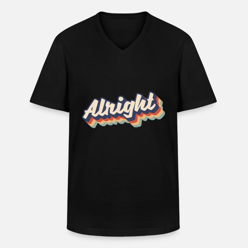 Retro Alright - Männer-T-Shirt mit V-Ausschnitt - Schwarz