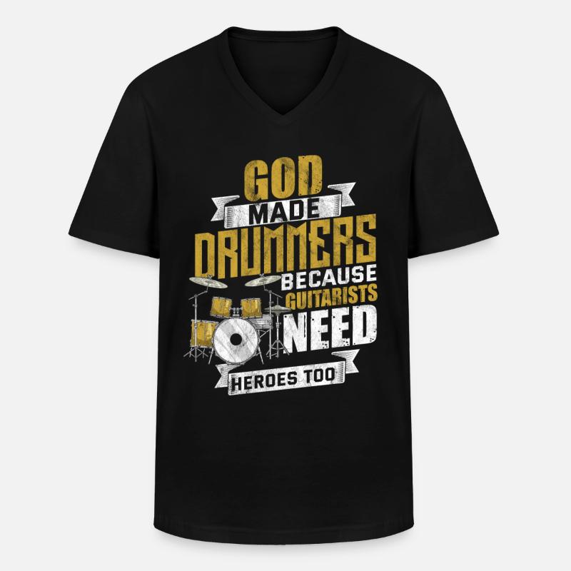 Drums drummer drumsticks drum - Men's V-Neck T-Shirt - black