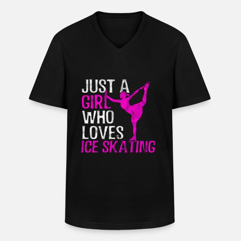 eiskunstlauf Mädchen - Männer-T-Shirt mit V-Ausschnitt - Schwarz