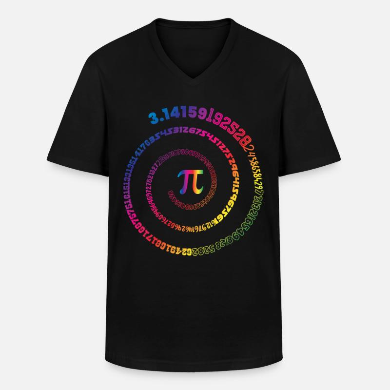 Mathematik Pi 3,145 Spirale - Männer-T-Shirt mit V-Ausschnitt - Schwarz
